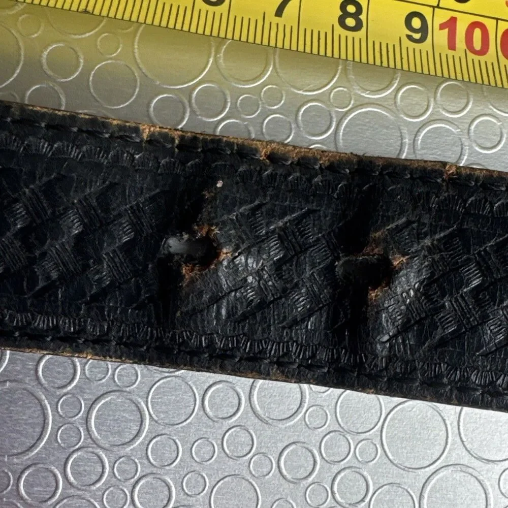 Vintage Black Leather Basketweave Duty Belt Size 40 Garrison Police Utility